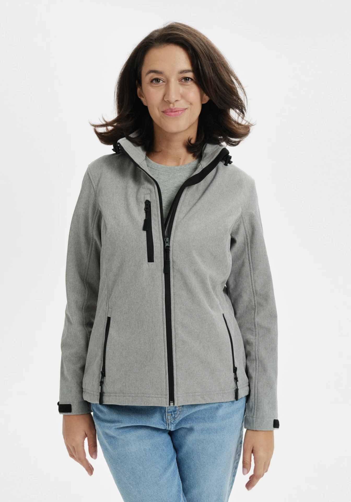 malfini-521-performance-softshelljacke-damen-dunkelgrau-meliert-model-1 MALFINI Softshelljacke Damen Performance 521