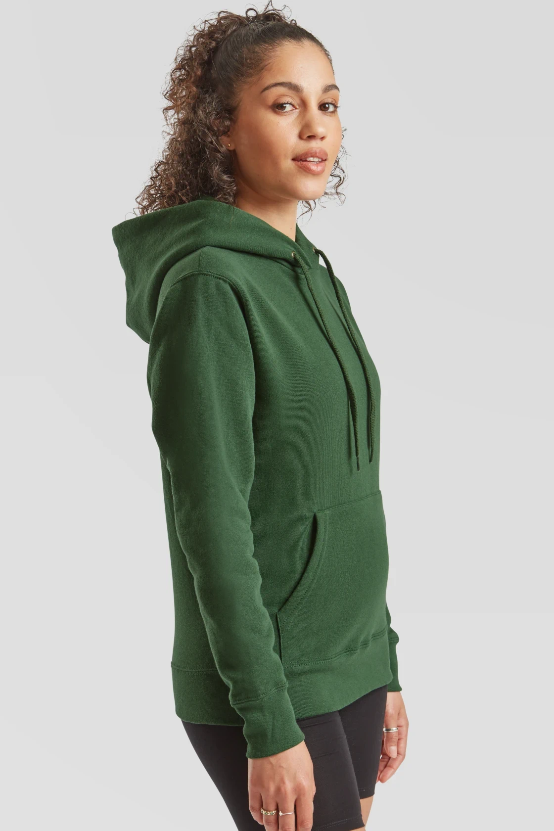 fruit-of-the-loom-62-038-0-ladies-classic-hooded-sweatshirt-bottlegreen-model-1 F.O.L. Ladies Classic Hooded Sweat