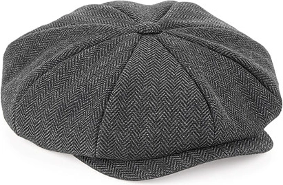 beechfield-b628-heritage-baker-boy-cap-charcoal-front-1 Beechfield Heritage Baker Boy Cap
