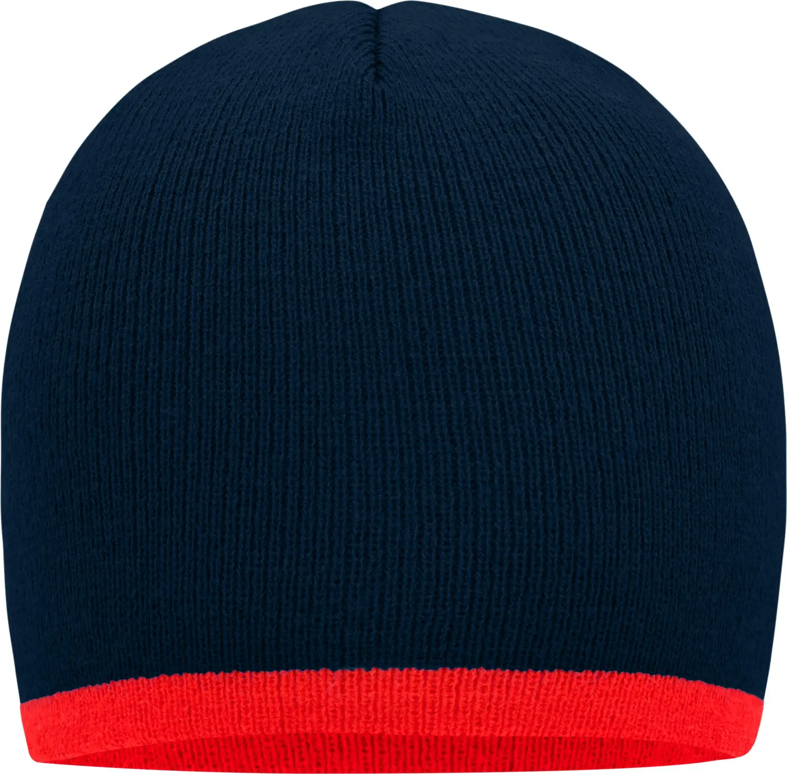 daiber-mb7584-beanie-with-contrasting-border-navy-red-front-3 myrtle beach Beanie with Contrasting Border