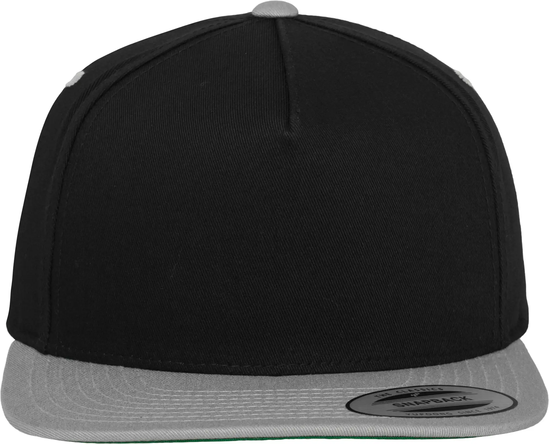 flexfit-6007t-classic-5-panel-snapback-cap-black-silver-front-2 FLEXFIT Classic 5 Panel Snapback Cap