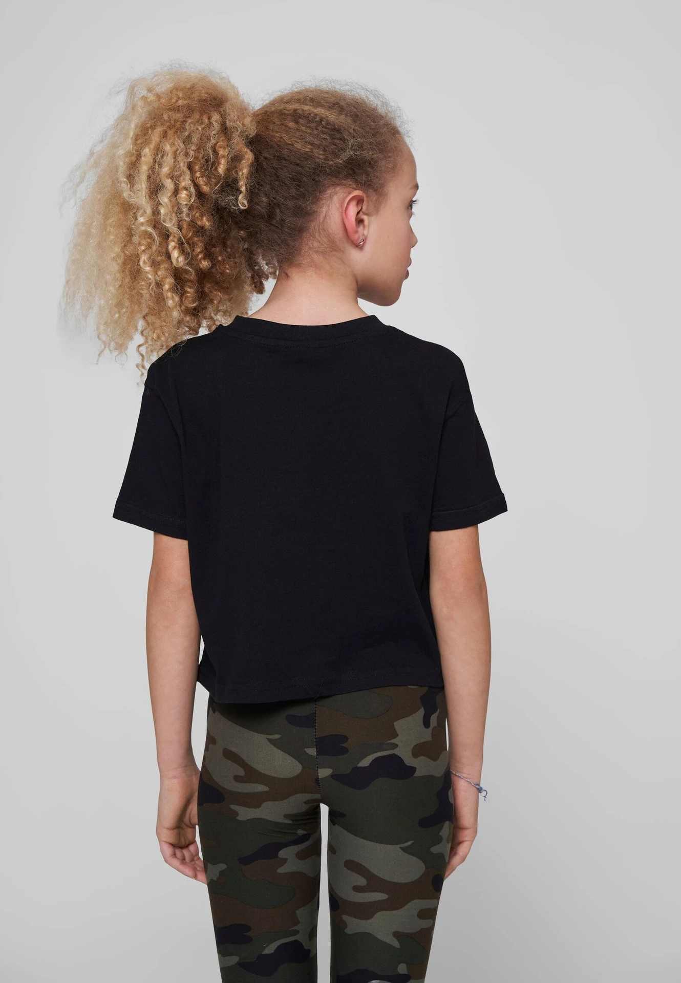 Build Your Brand Girls Cropped Jersey Tee