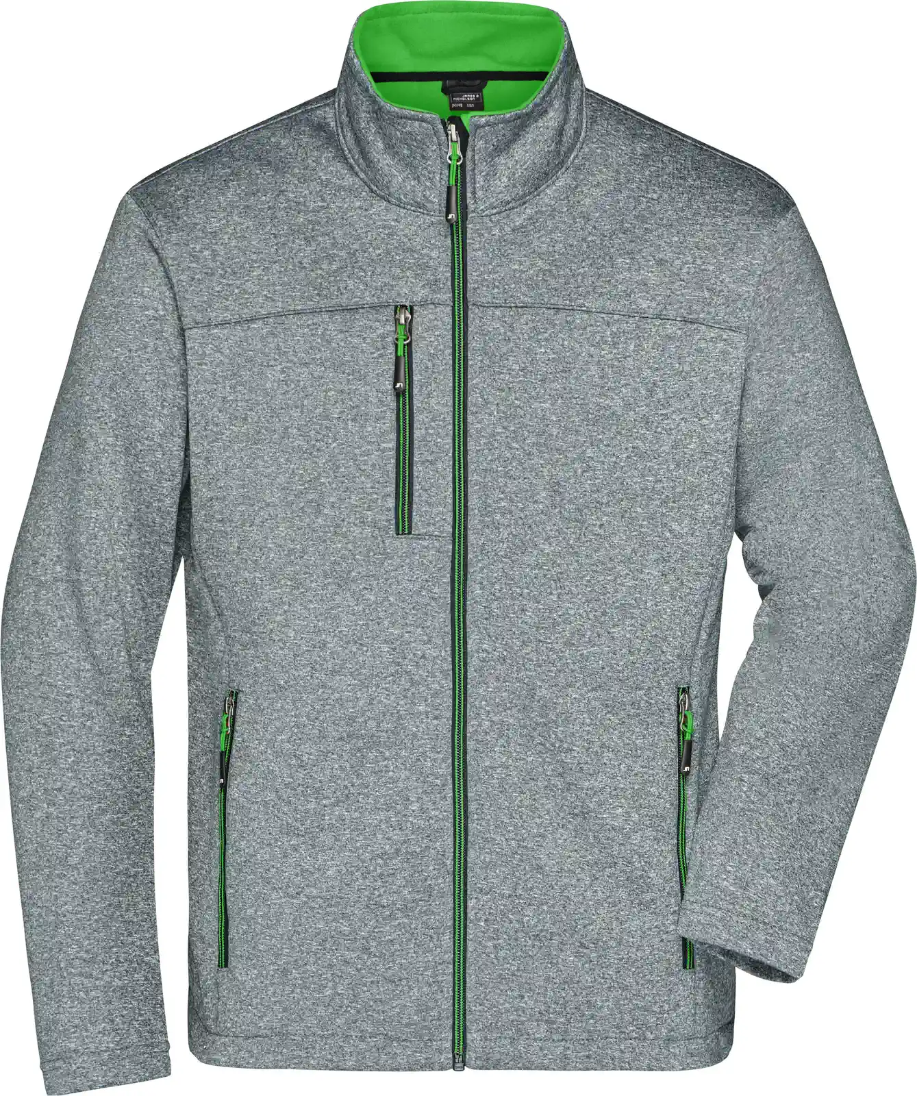 jn1148-mens-softshell-jacket-darkmelange-green-front-3 James & Nicholson Men's Softshell Jacket