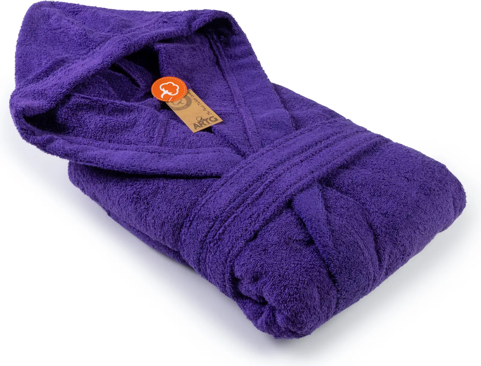 artg-ar026-bathrobe-with-hood-purple-front-1 ARTG Bathrobe With Hood