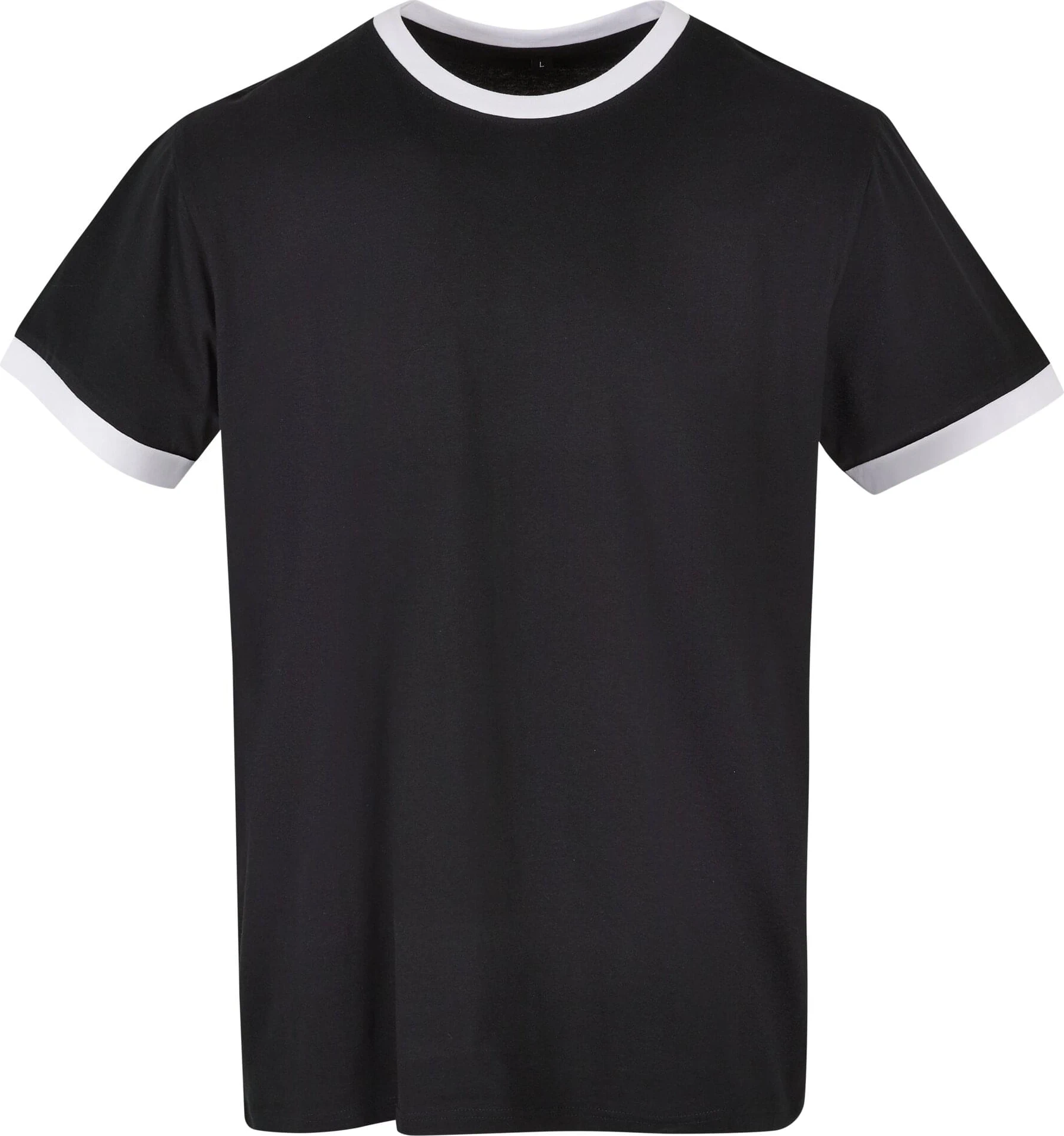 BYB-BB022-mens-ringer-t-shirt-black-white-front-4 Build Your Brand Ringer Tee