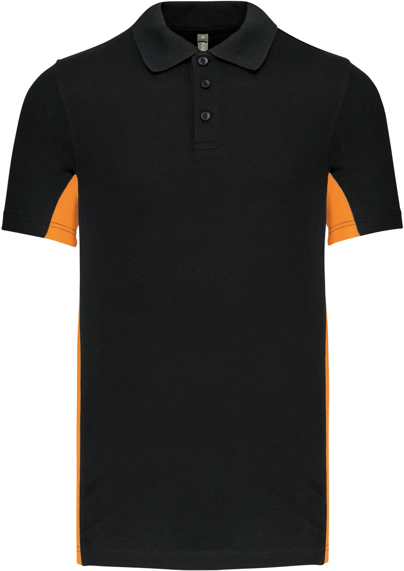 kariban-K232-2-farbiges-pique-polo-flag-black-orange-front-3 Kariban 2-farbiges Polo "Flag"