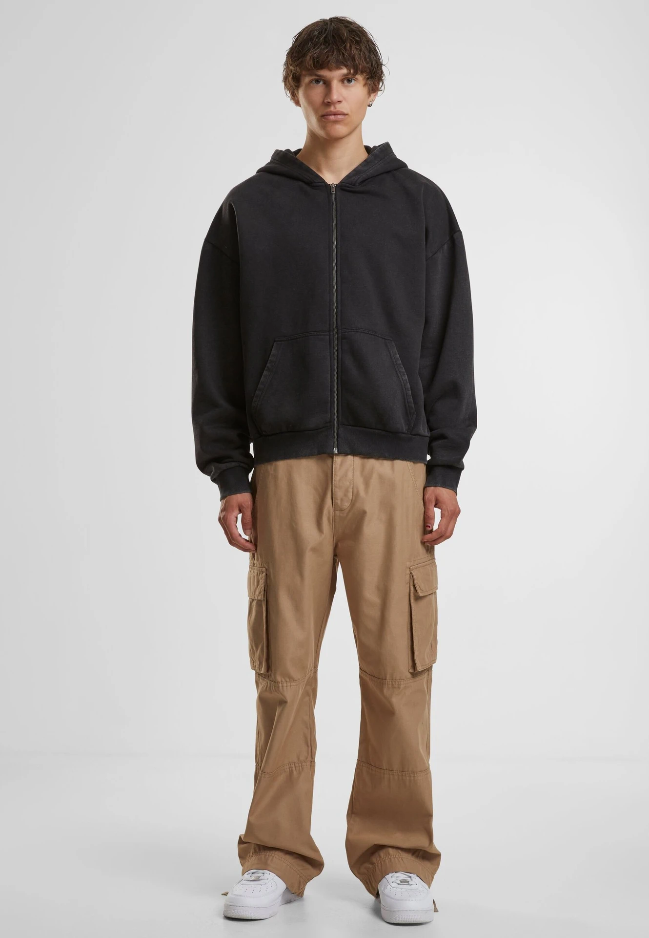 Build Your Brand Vintage Heavy Zip Hoodie