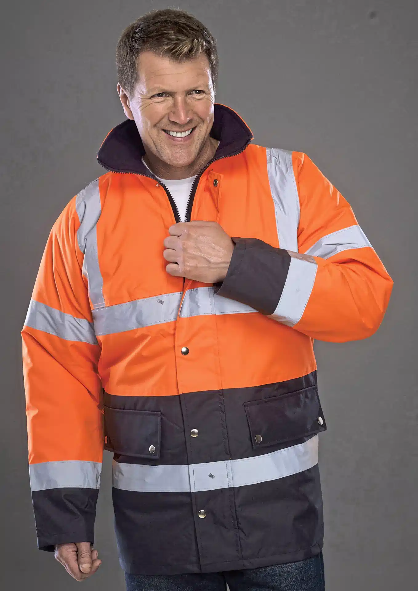 yoko-hvp302-hi-vis-two-tone-motorway-jacket-hi-vis-orange-navy-model-2 YOKO High Visibility Two-Tone Motorway Jacket