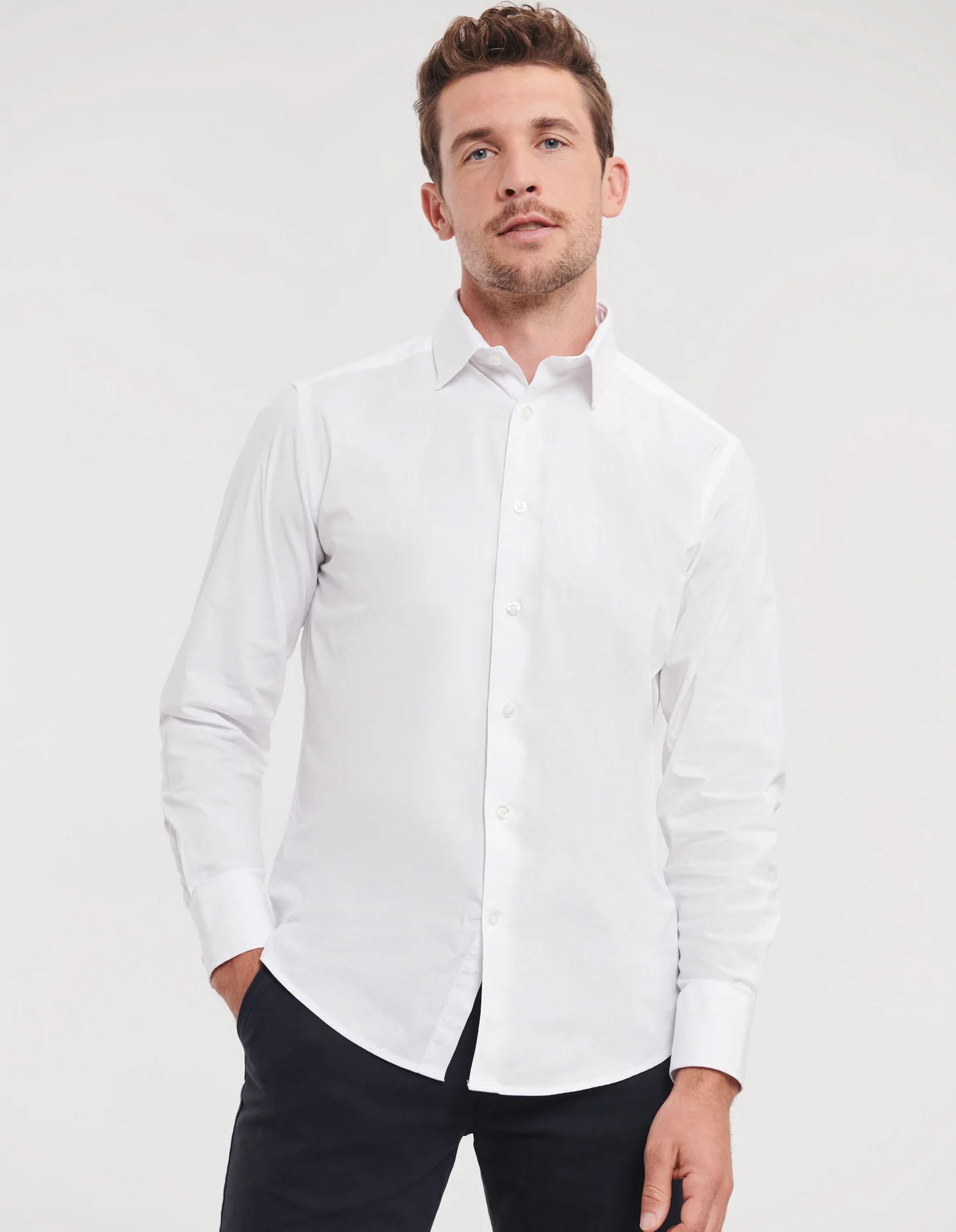 Russell Men's Long Sleeve Easy Care Fitted Shirt