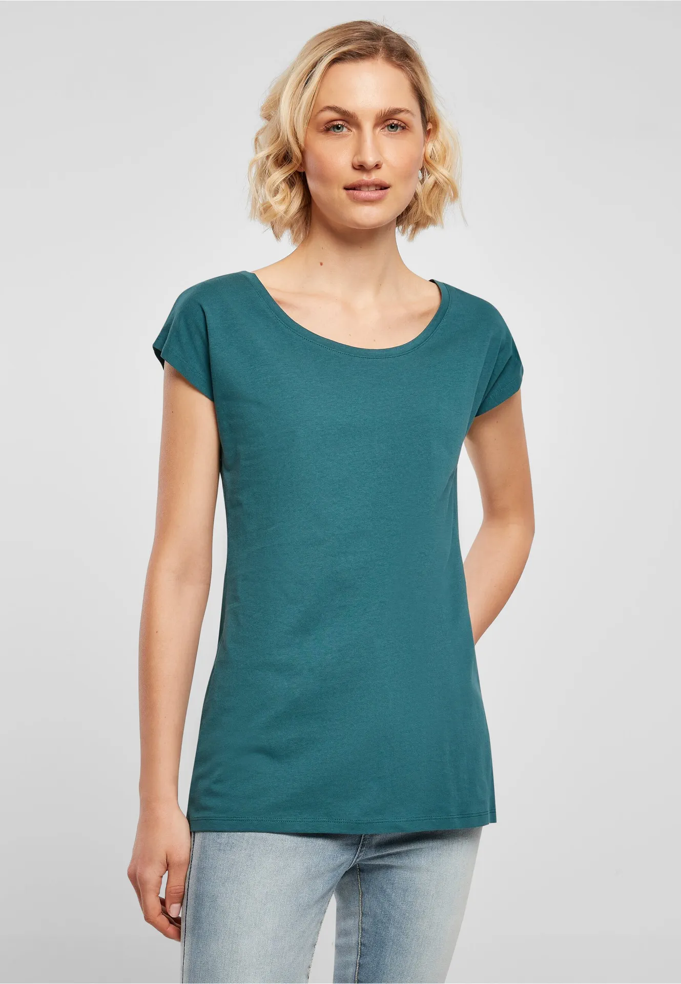 Build Your Brand Ladies Wide Neck Tee