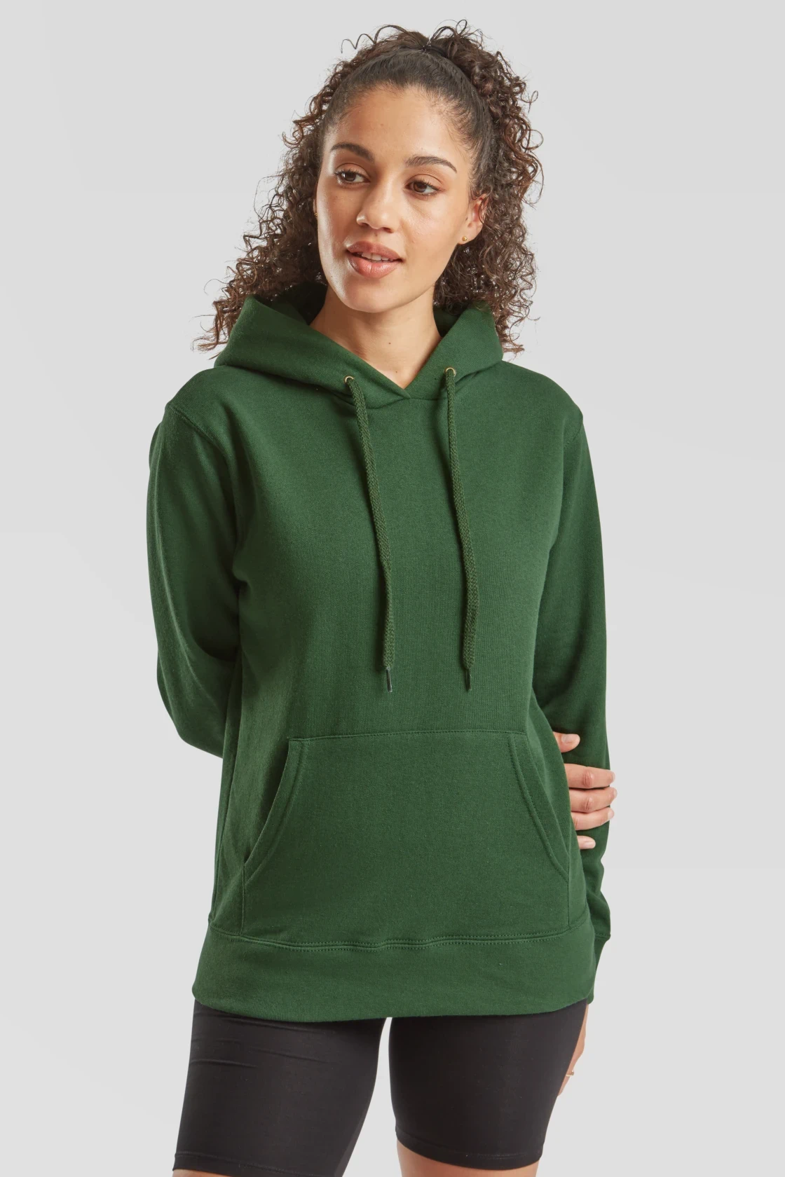 fruit-of-the-loom-62-038-0-ladies-classic-hooded-sweatshirt-bottlegreen-model-0 F.O.L. Ladies Classic Hooded Sweat