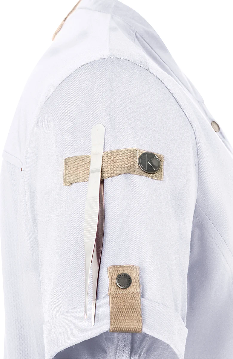 karlowsky-jf27-damenkochjacke-green-generation-kurzarm-white-detail-8 KARLOWSKY Damenkochjacke Green-Generation Kurzarm