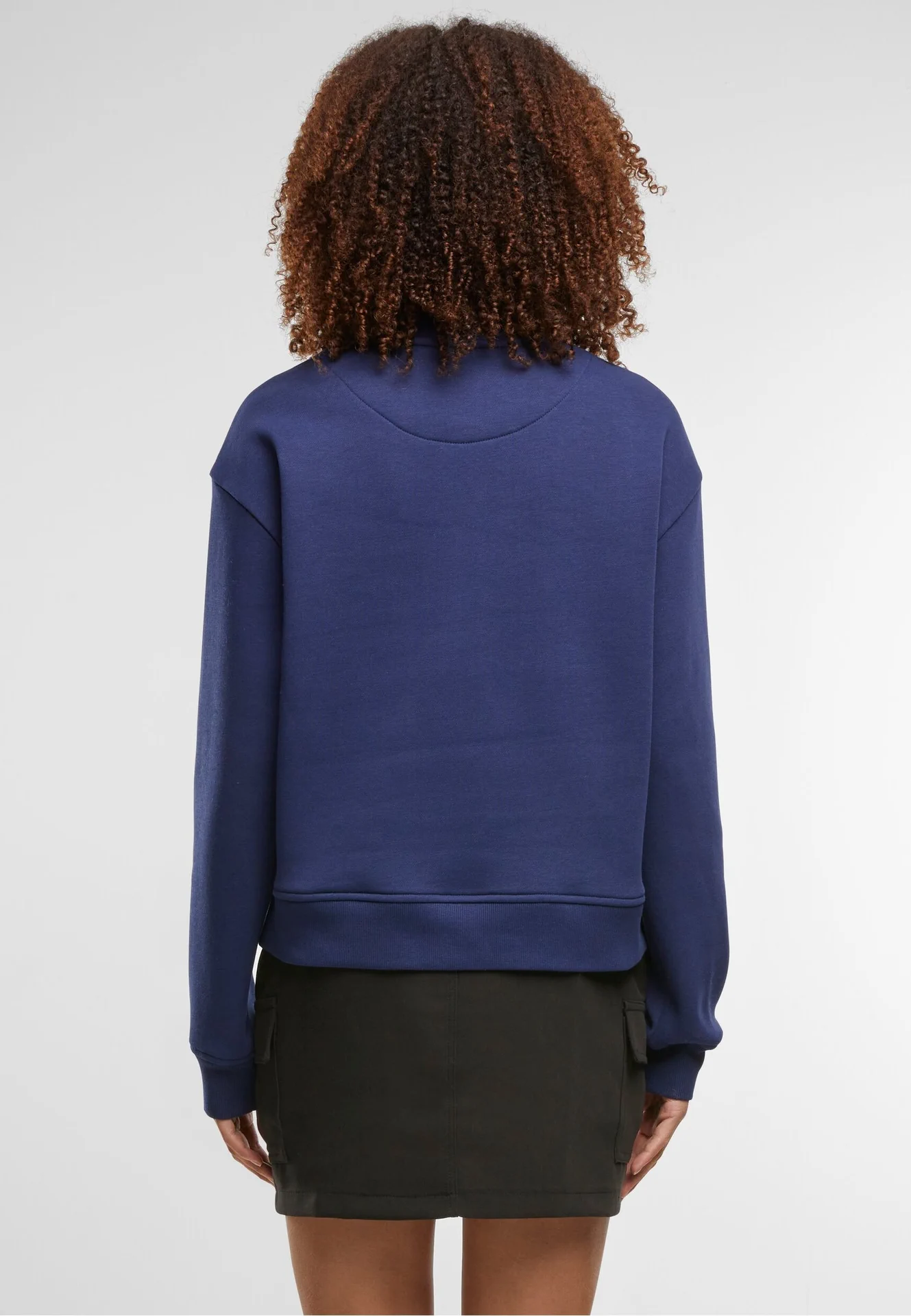 BYB-BY212-ladies-oversized-crewneck-sweatshirt-lightnavy-model-2 Build Your Brand Ladies Oversized Crewneck Sweatshirt