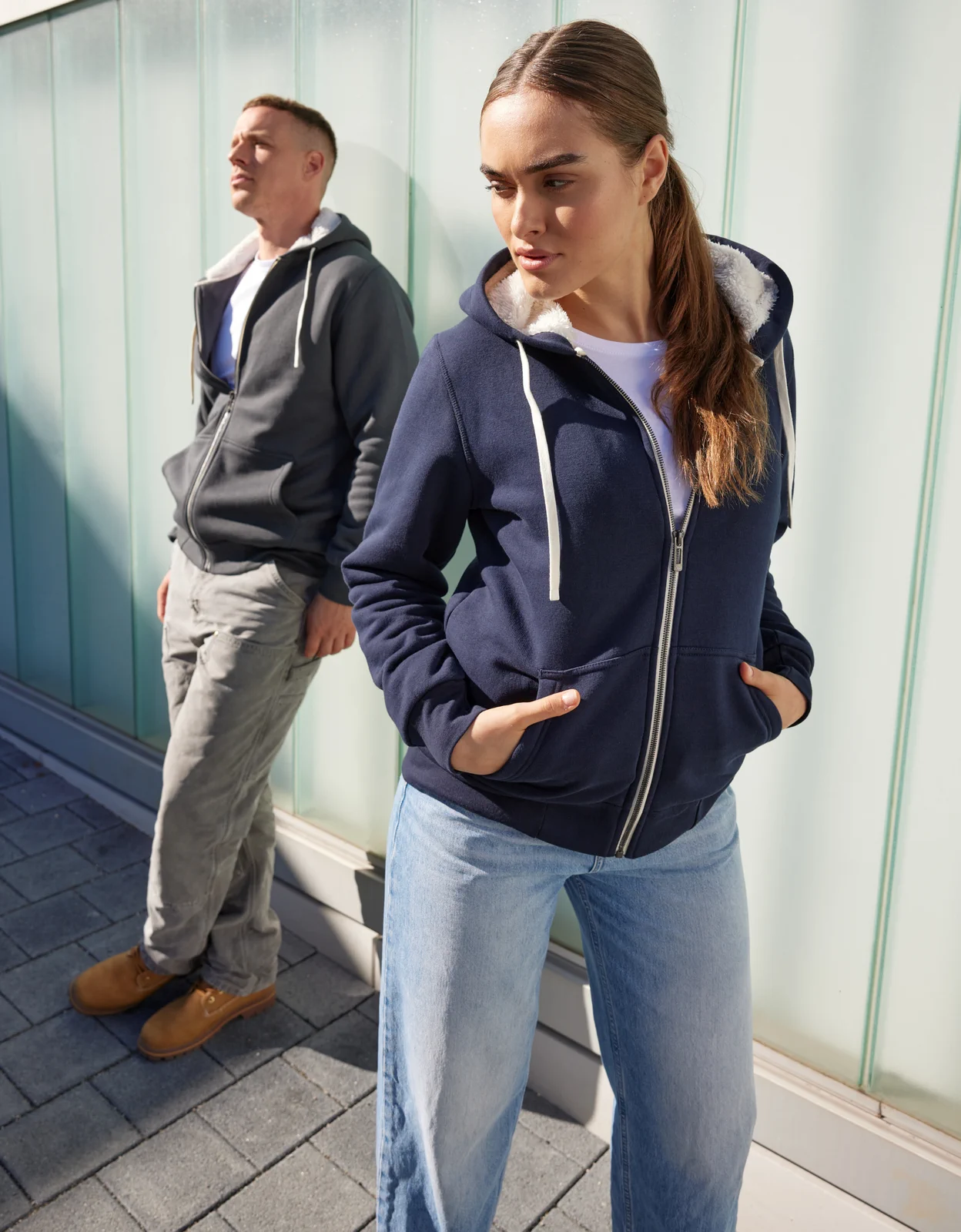 jn1319-ladies-doubleface-jacket-model-1 James & Nicholson Ladies´ Doubleface Jacket (JN1319)