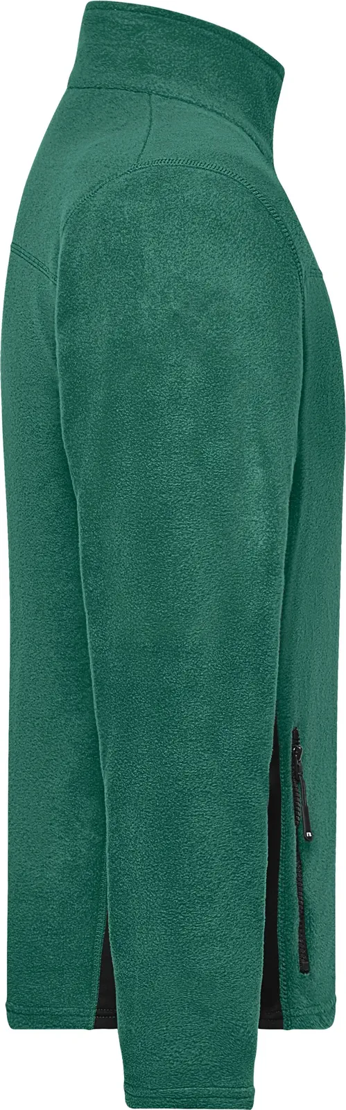 jn842-mens-workwear-fleece-jacket-darkgreen-black-right-6 James & Nicholson Men's Workwear Fleece Jacket -Strong-