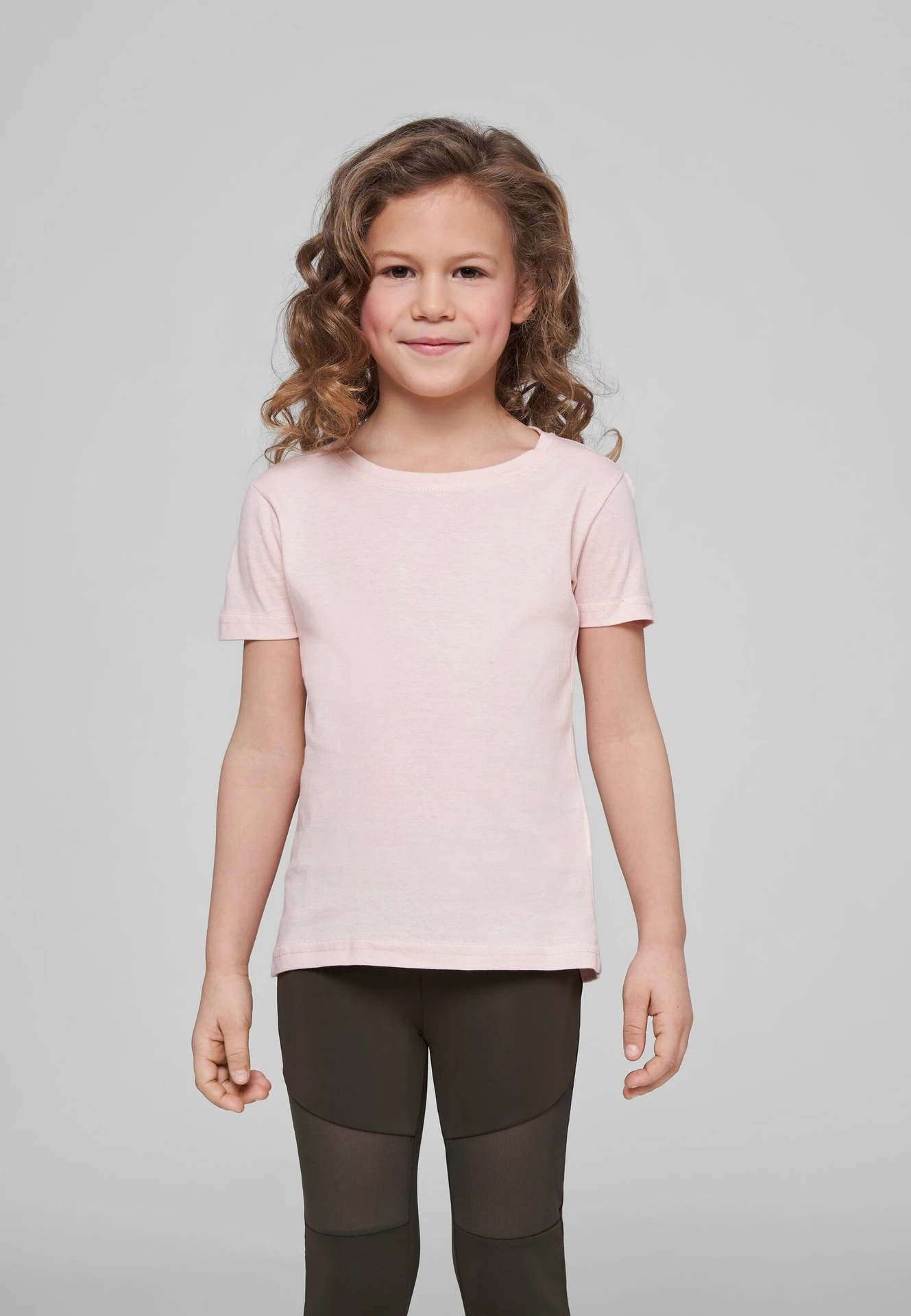 BYB-BY115-girls-short-sleeve-t-shirt-pink-model-0 Build Your Brand Girls Short Sleeve Tee