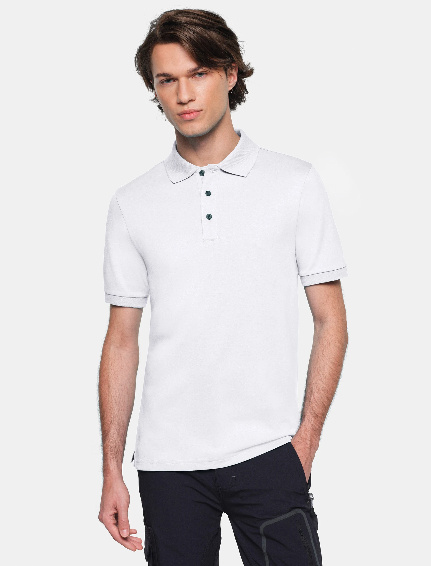 hakro-814-cotton-tec-poloshirt-weiss-model-0 HAKRO Poloshirt 814 Cotton-Tec