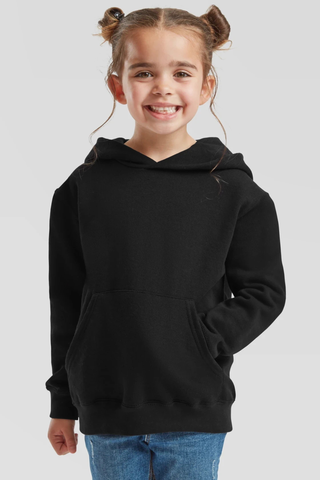 fruit-of-the-loom-62-043-0-kids-classic-hooded-sweatshirt-black-model-0 F.O.L. Kids Classic Hooded Sweat