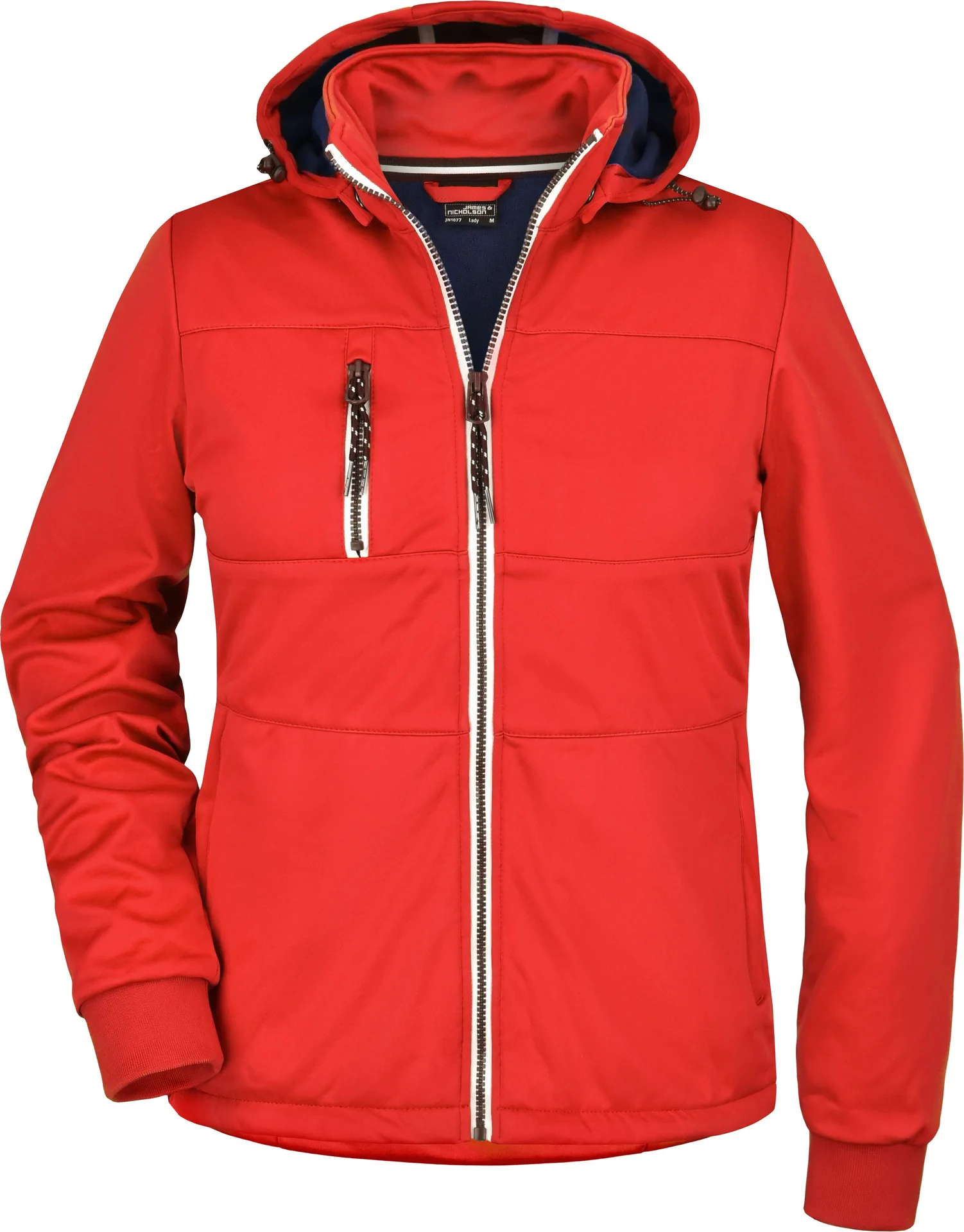 jn1077-ladies-maritime-jacket-red-navy-white-front-3 James & Nicholson Ladies Maritime Jacket