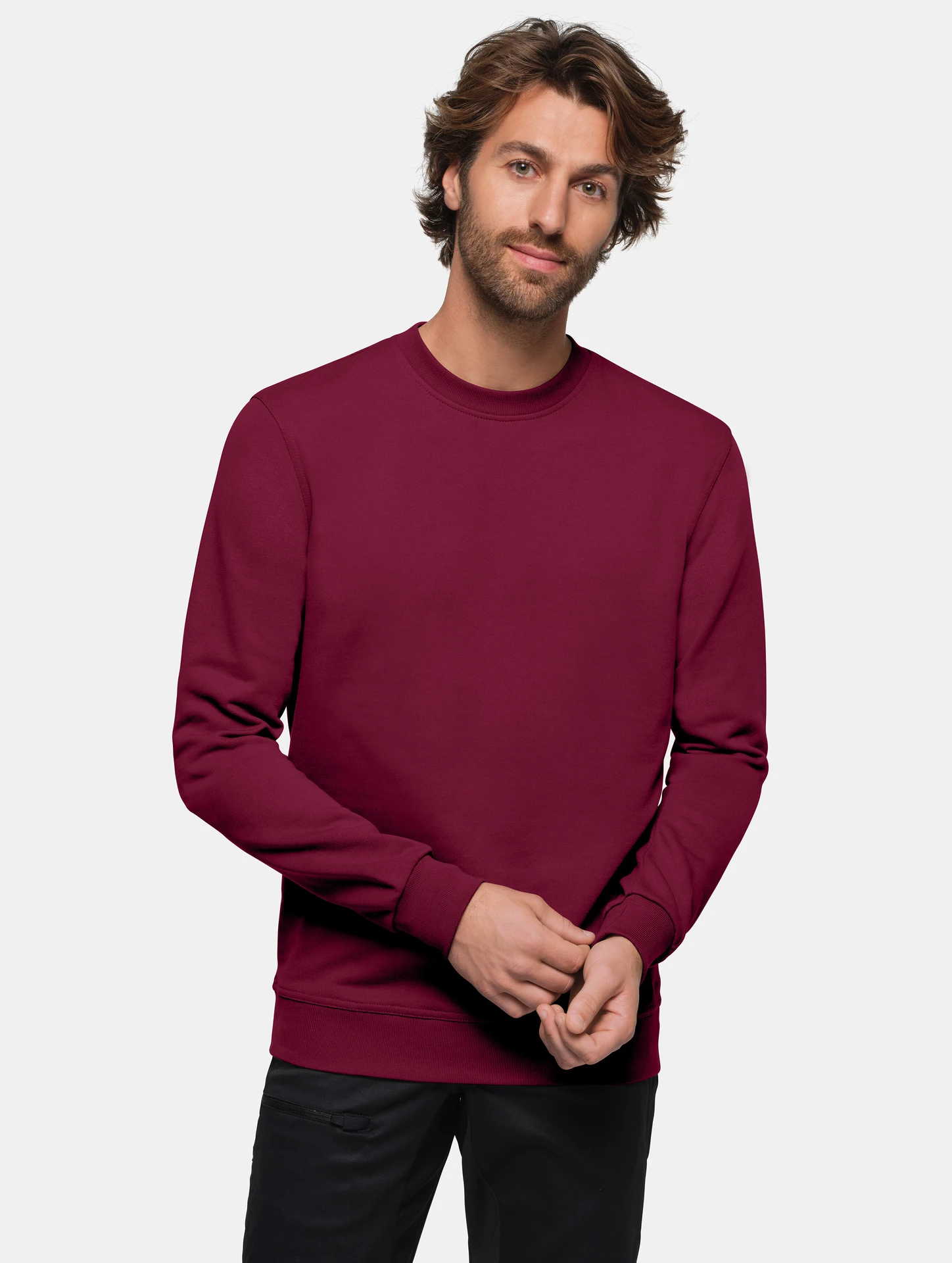 hakro-475-sweatshirt-mikralinar-weinrot-model-0 HAKRO Sweatshirt 475 Mikralinar®