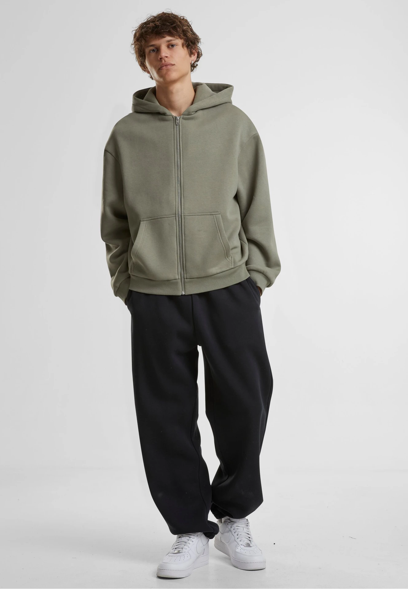 Build Your Brand Fluffy Zip Hoody