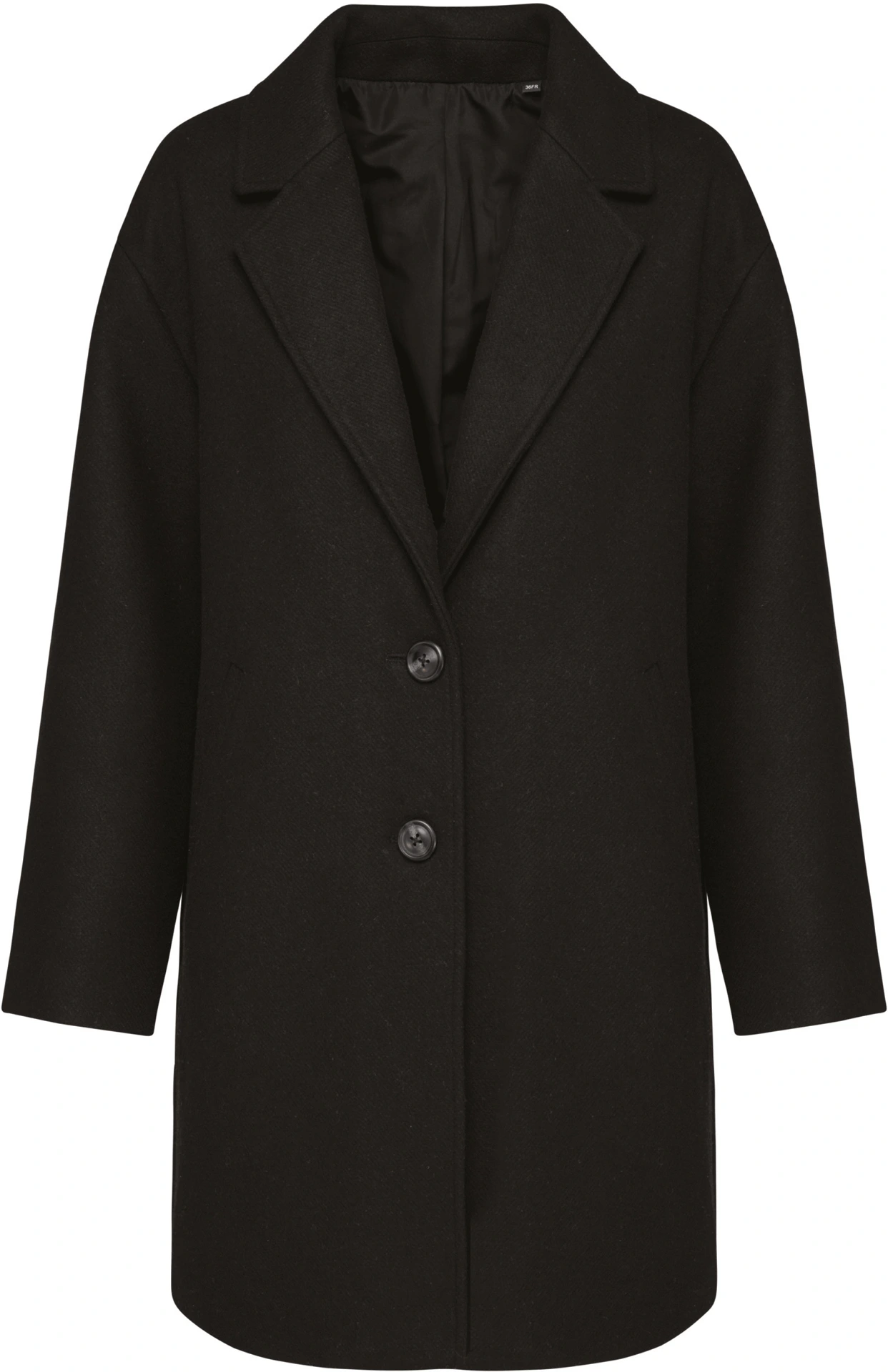 kariban-PK6021-damen-mantel-black-front-3 Kariban Damenmantel