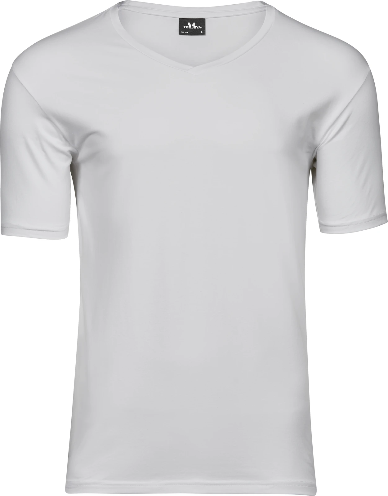 tee-jays-401-stretch-v-neck-t-shirt-white-front-1 Tee Jays Stretch V-Neck Tee