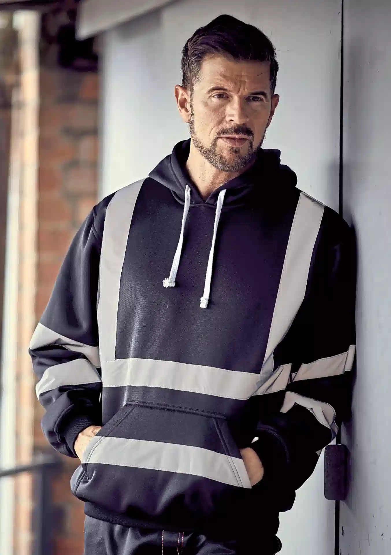 yoko-hvk05-hi-vis-pull-over-hoodie-black-model-3 YOKO Hi Vis Pull-Over Hoodie
