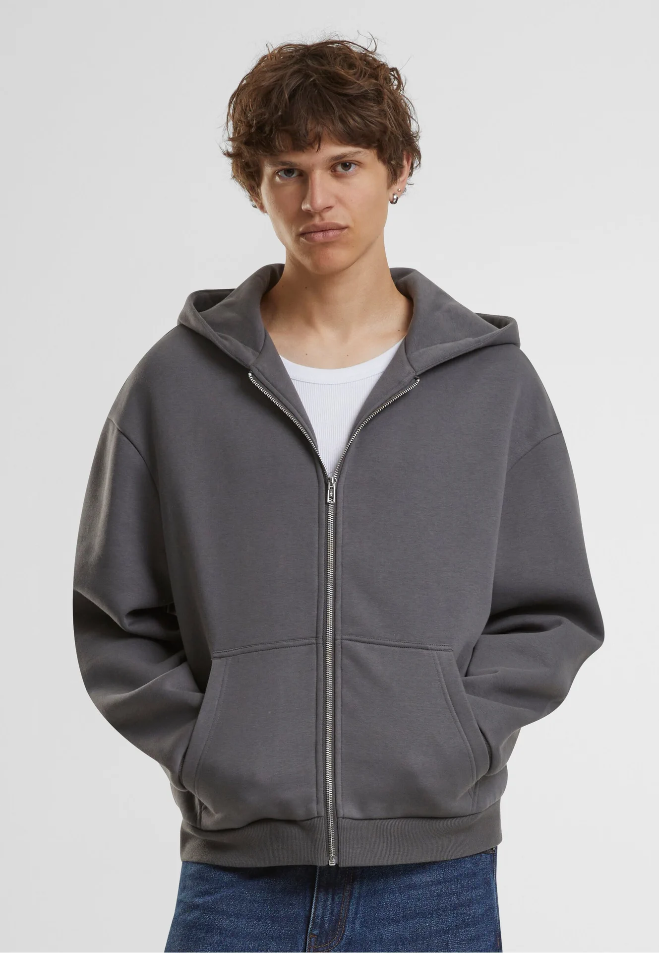 Build Your Brand Fluffy Zip Hoody