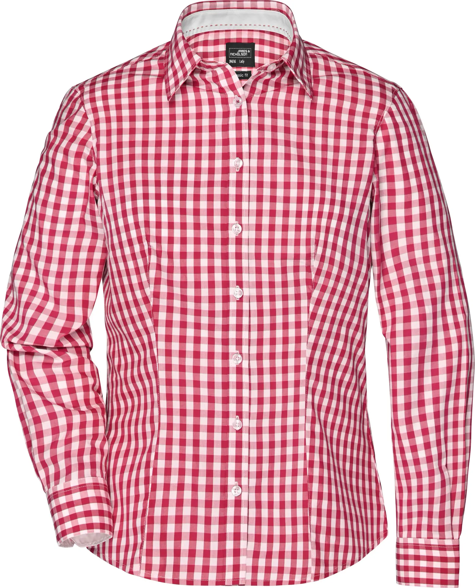 James & Nicholson Ladies Checked Blouse 