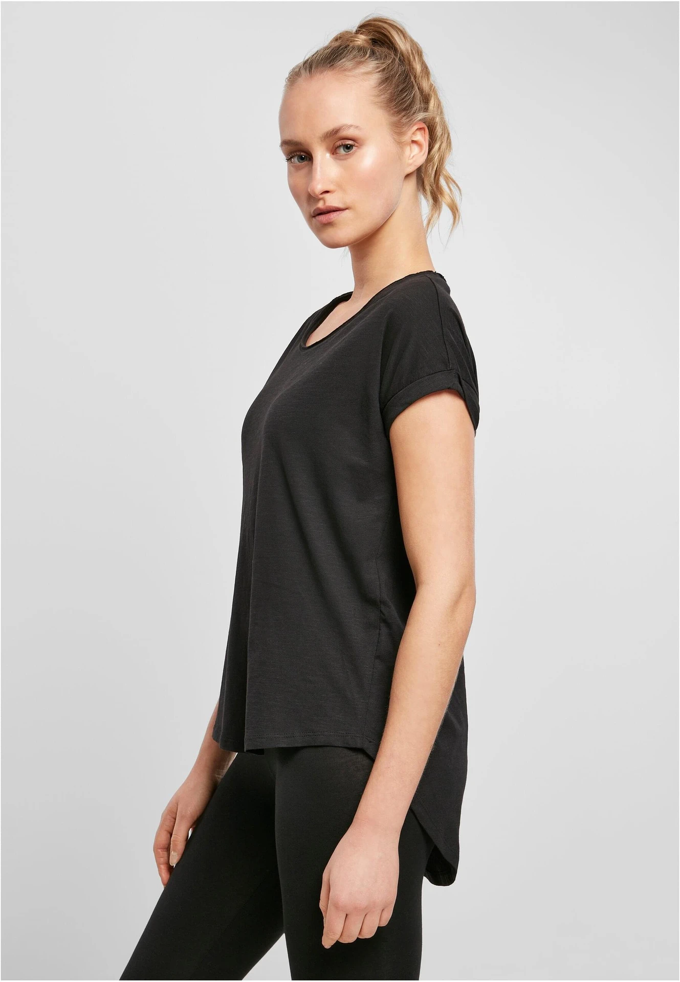 Build Your Brand Ladies Long Slub Tee