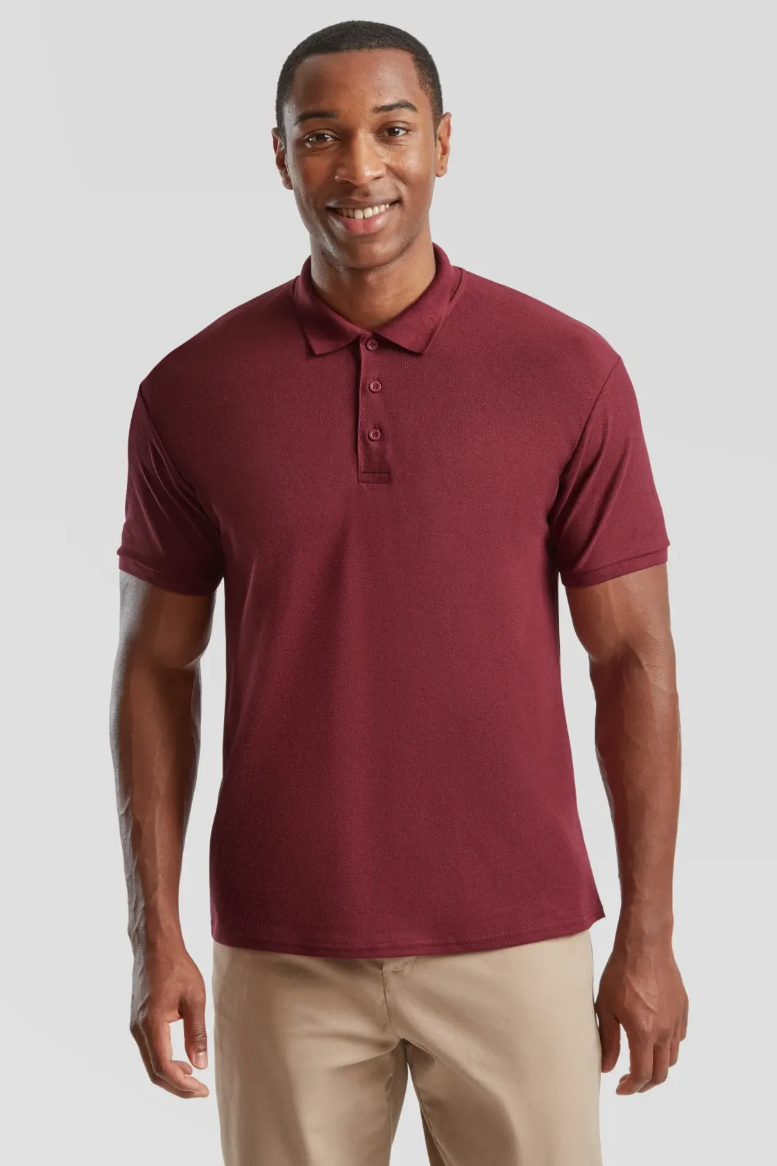 fruit-of-the-loom-63-402-0-poloshirt-65-35-burgundy-model-0 F.O.L. 65/35 Piqué Polo