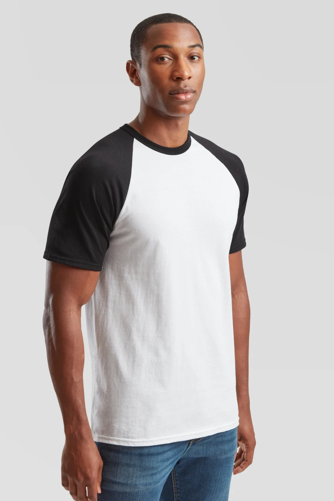 fruit-of-the-loom-61-026-0-valueweight-short-sleeve-baseball-t-shirt-white-black-model-1 F.O.L. Shortsleeve Baseball T