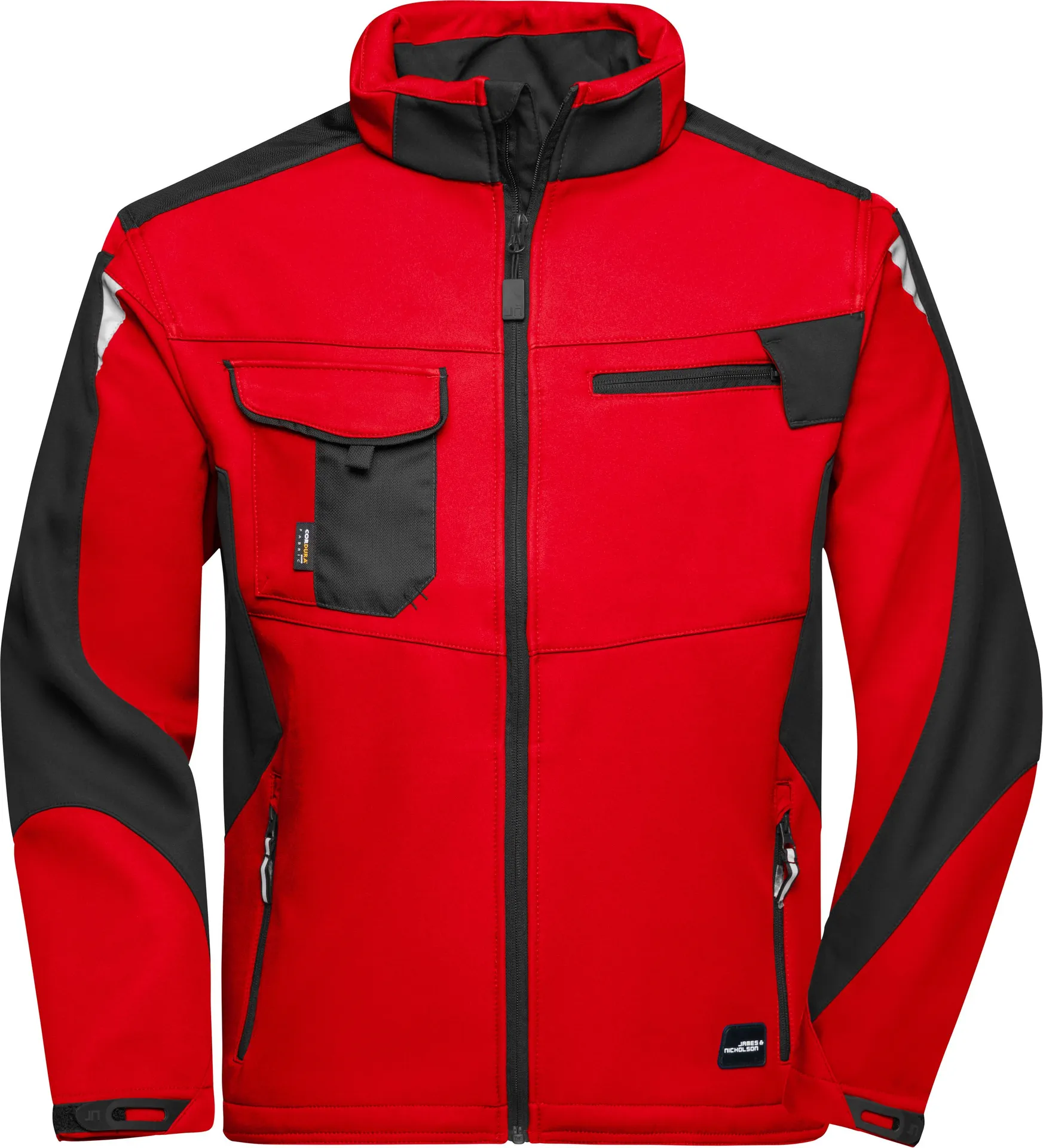 jn844-workwear-softshell-jacket-red-black-front-3 James & Nicholson Workwear Sommer Softshell Jacket - Strong-