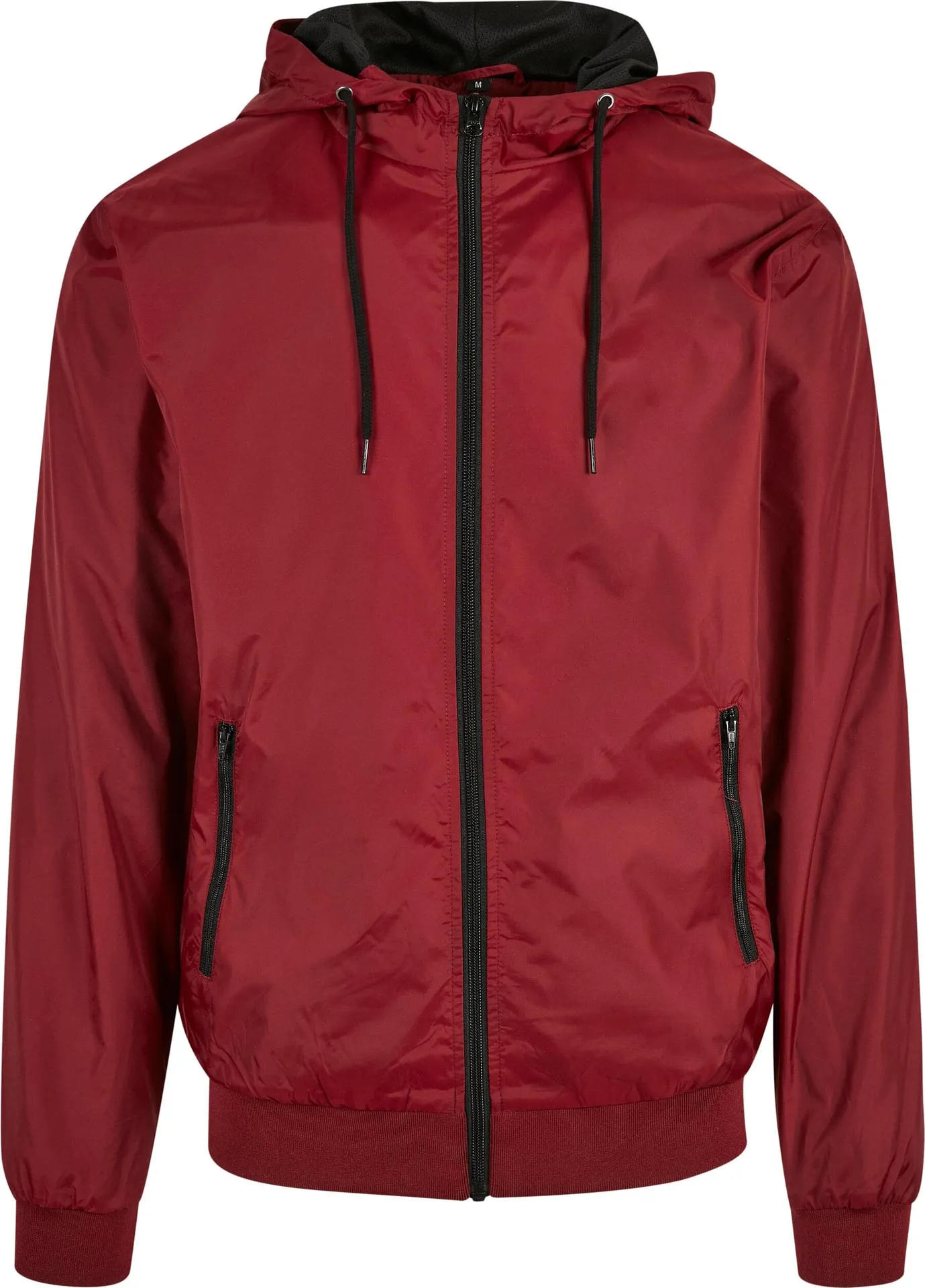 BYB-BY016-windrunner-jacket-burgundy-black-front-4 Build Your Brand Windrunner Jacket