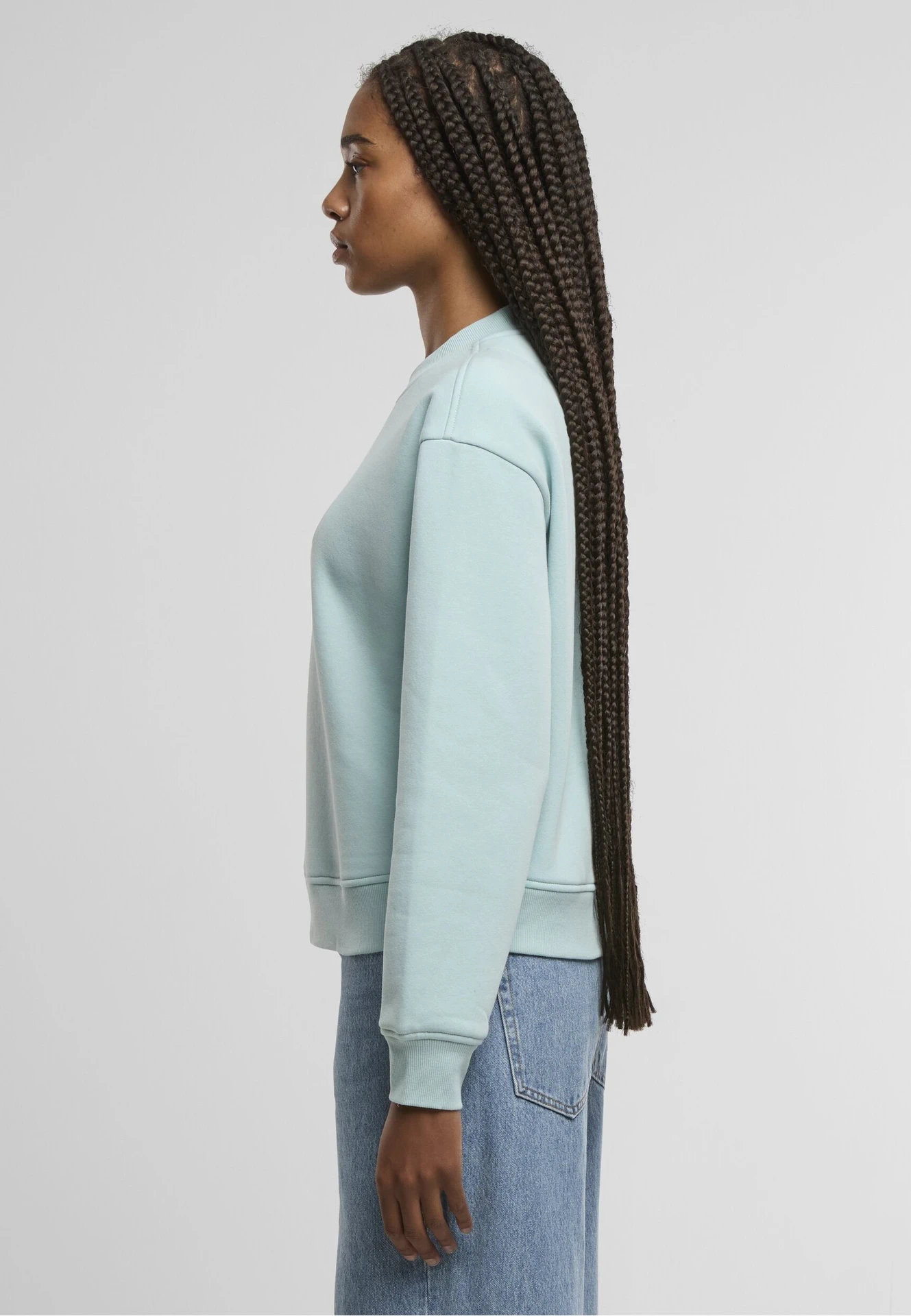 Build Your Brand Ladies Oversized Crewneck Sweatshirt
