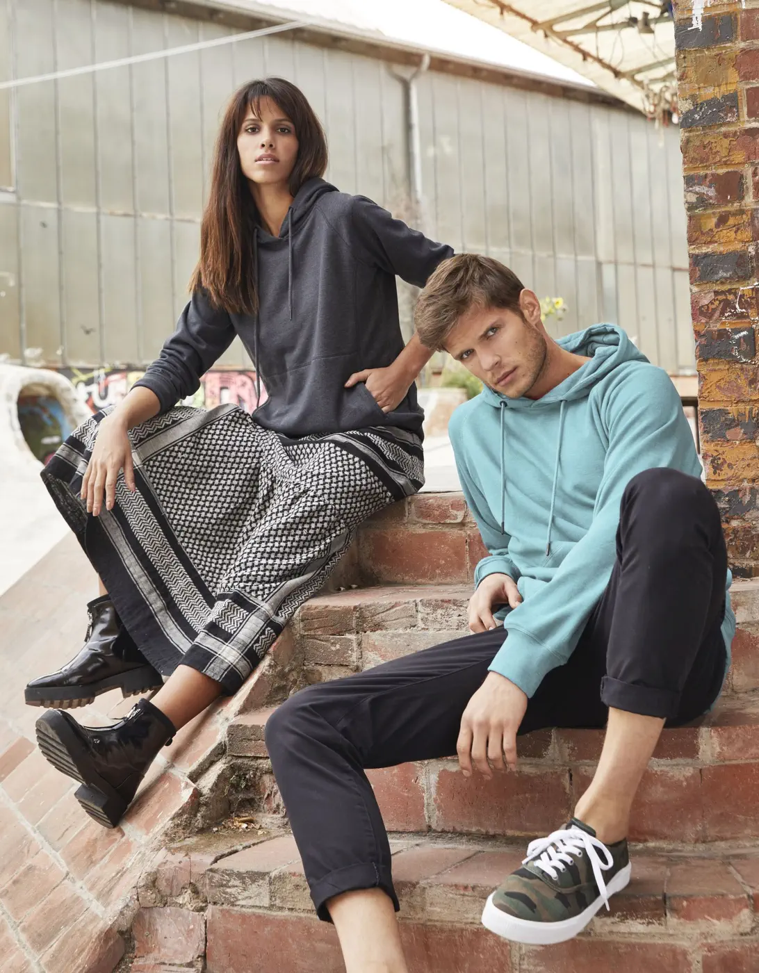 JN8023-ladies-hoody-model-1 James & Nicholson Ladies Hoody 8023