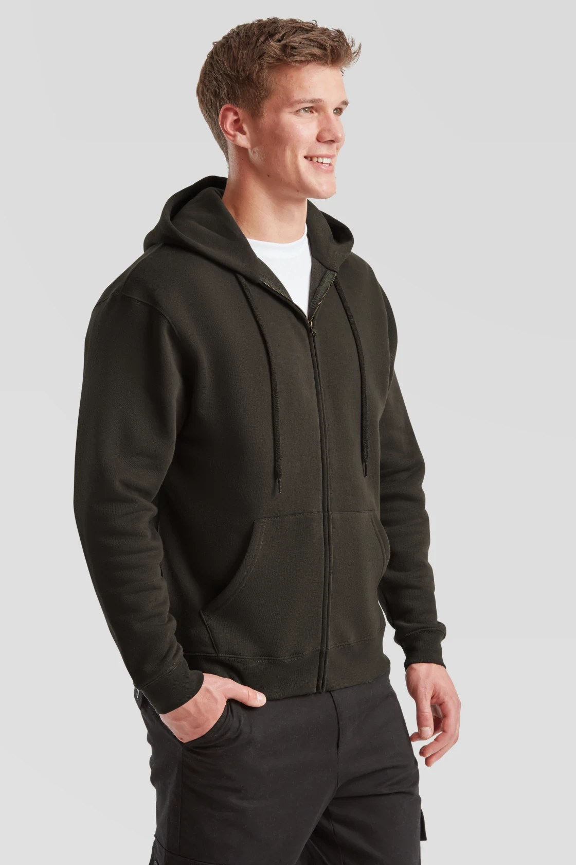 fruit-of-the-loom-62-034-0-premium-hooded-sweat-jacket-charcoal-model-1 F.O.L. Premium Hooded Sweat Jacket