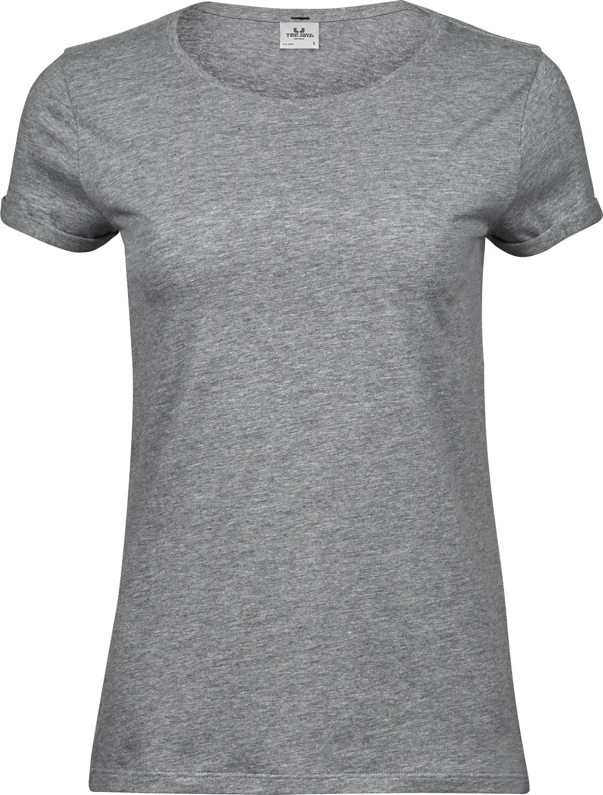 tee-jays-5063-womens-roll-up-t-shirt-heathergrey-front-1 Tee Jays Ladies Roll-Up Tee