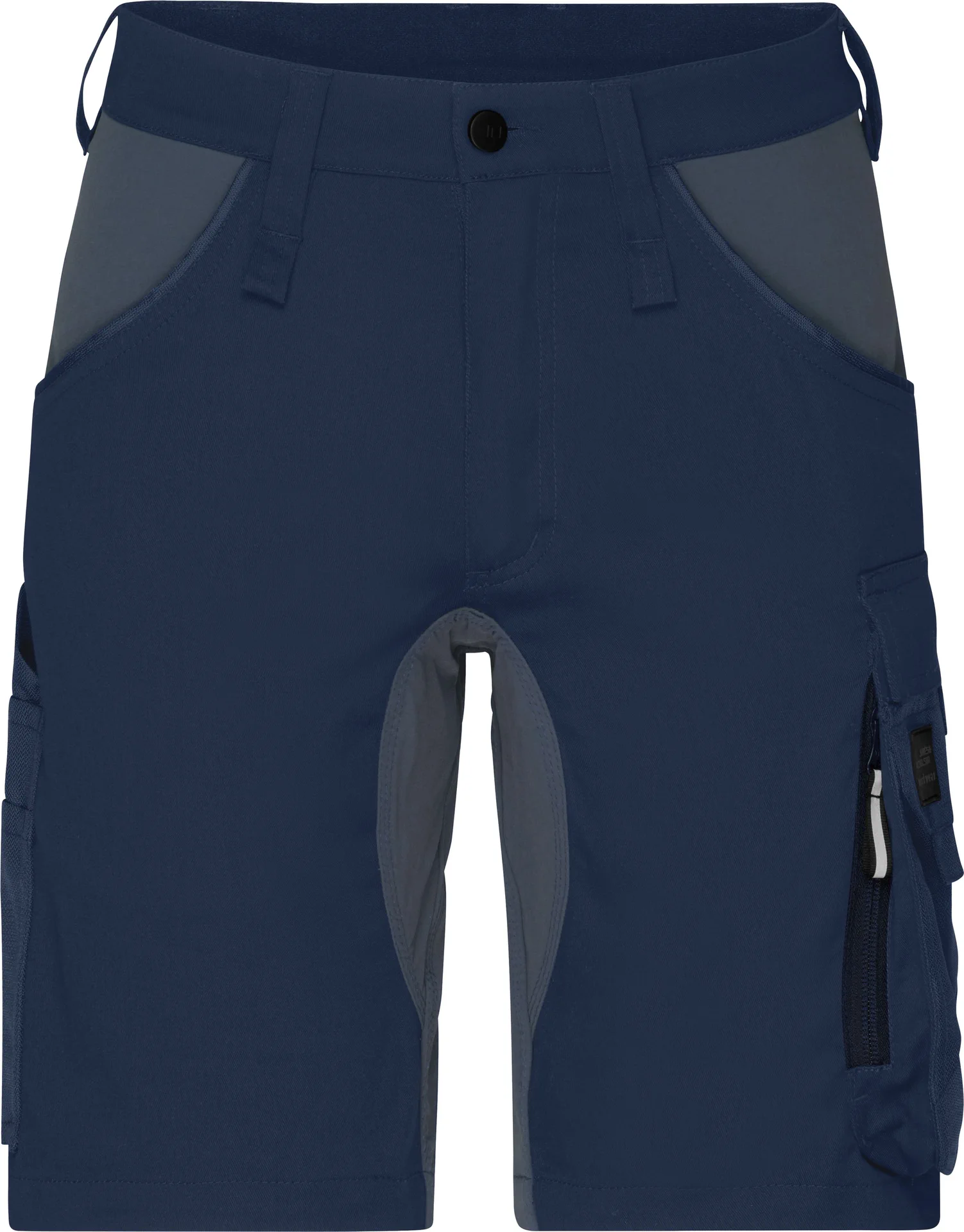 jn1811-workwear-stretch-bermuda-slim-line-navy-carbon-front-3 James & Nicholson Workwear Stretch-Bermuda Slim Line