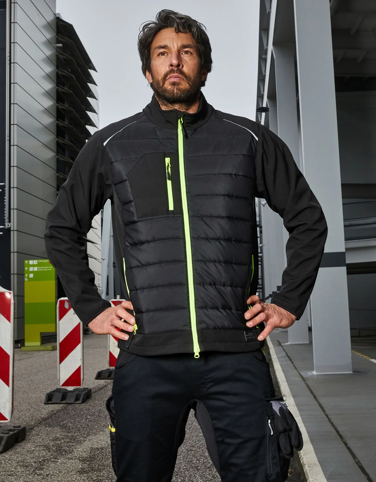 jn1820-mens-hybrid-jacket-model-0 James & Nicholson Men's Hybrid Jacket 1820