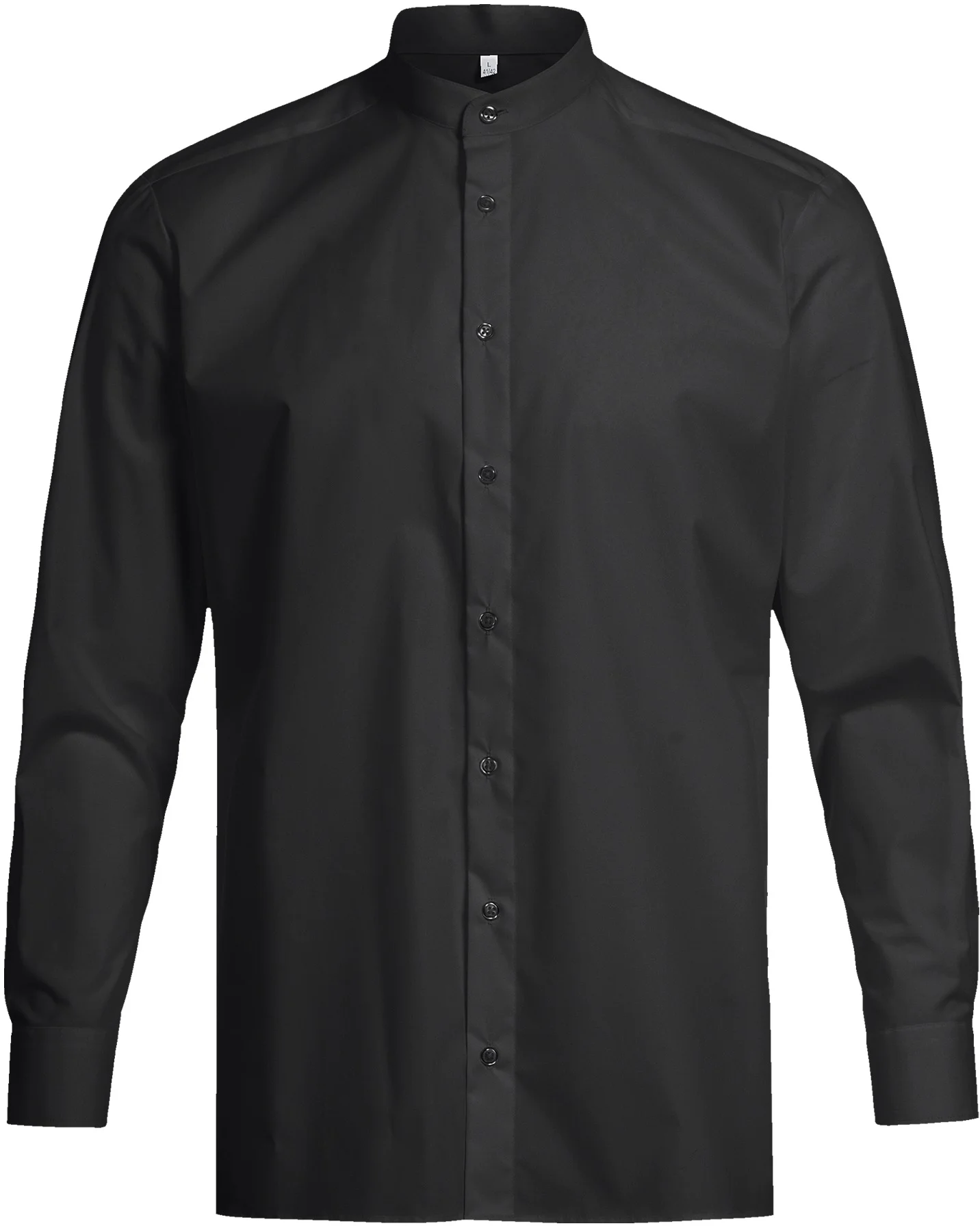 greiff-6772-h-stehkragenhemd-11-rf_1120_schwarz-front-2 GREIFF Herren Stehkragenhemd BASIC Regular Fit
