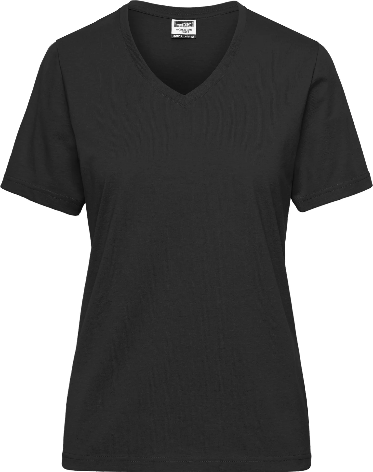 jn1807-ladies-bio-workwear-t-shirt-black-front-3 James & Nicholson Ladies Bio Workwear T-Shirt