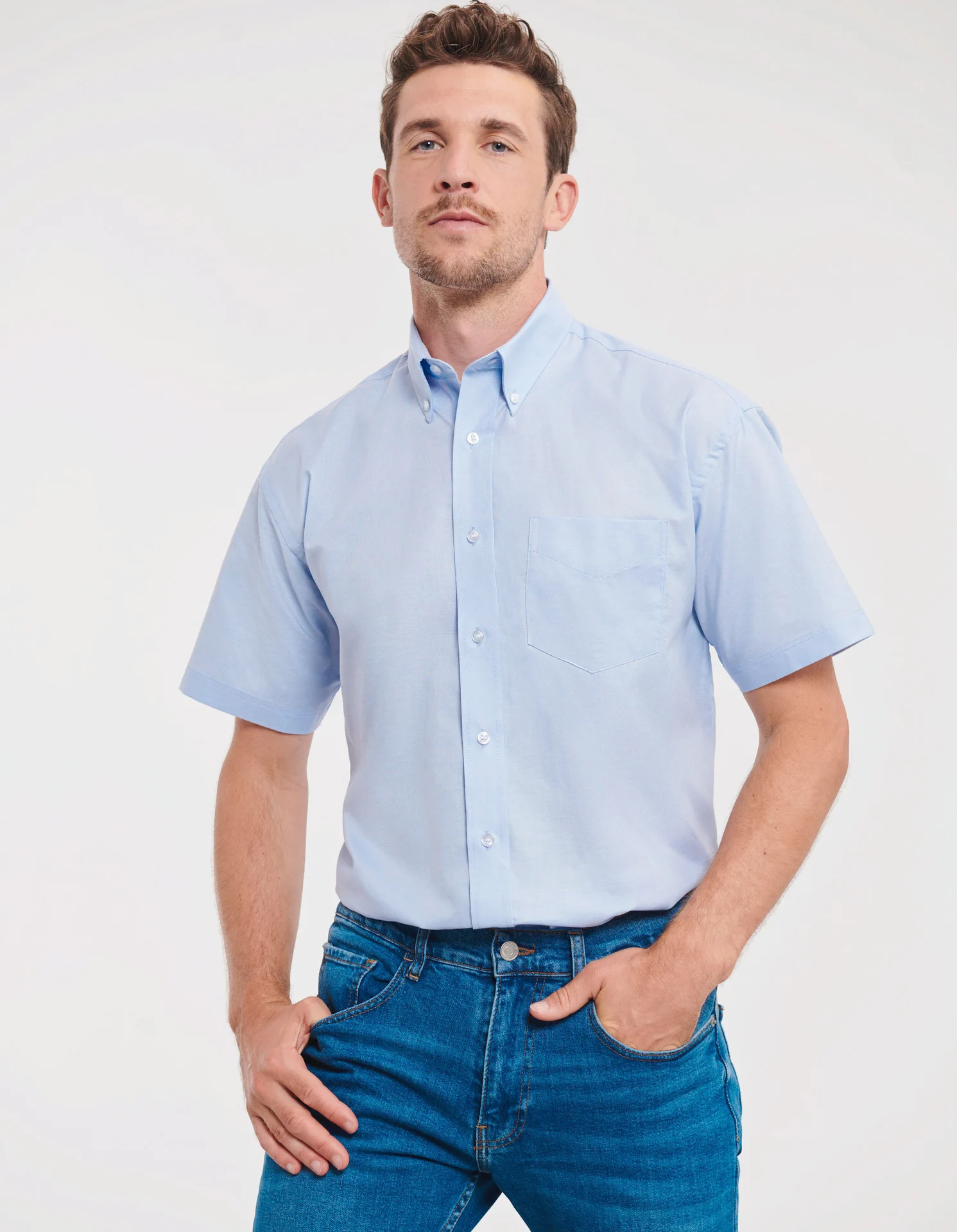 Russell Men's Short Sleeve Easy Care Oxford Shirt