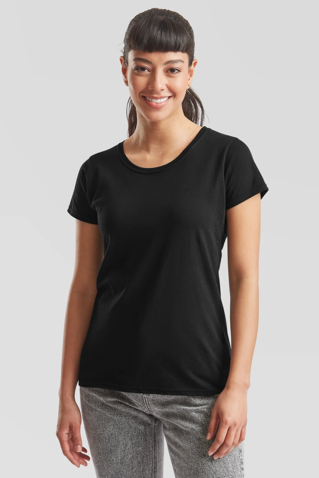 fruit-of-the-loom-61-420-0-ladies-original-t-shirt-black-model-0 F.O.L. Ladies´ Original T
