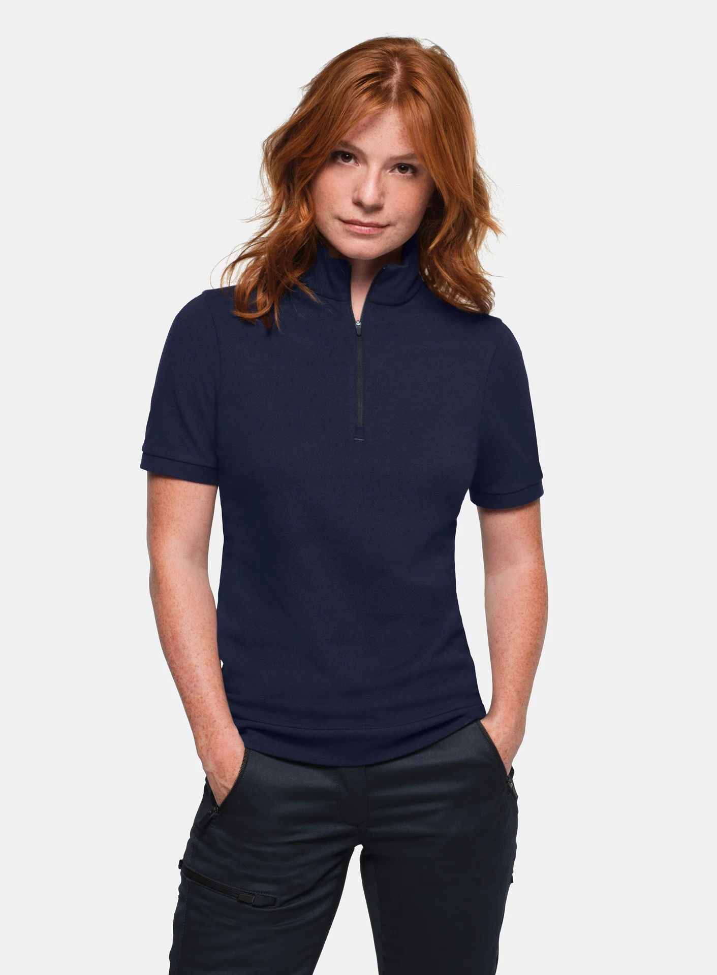 HAKRO Damen Zip-Shirt 334 Piqué MIKRALINAR® ECO