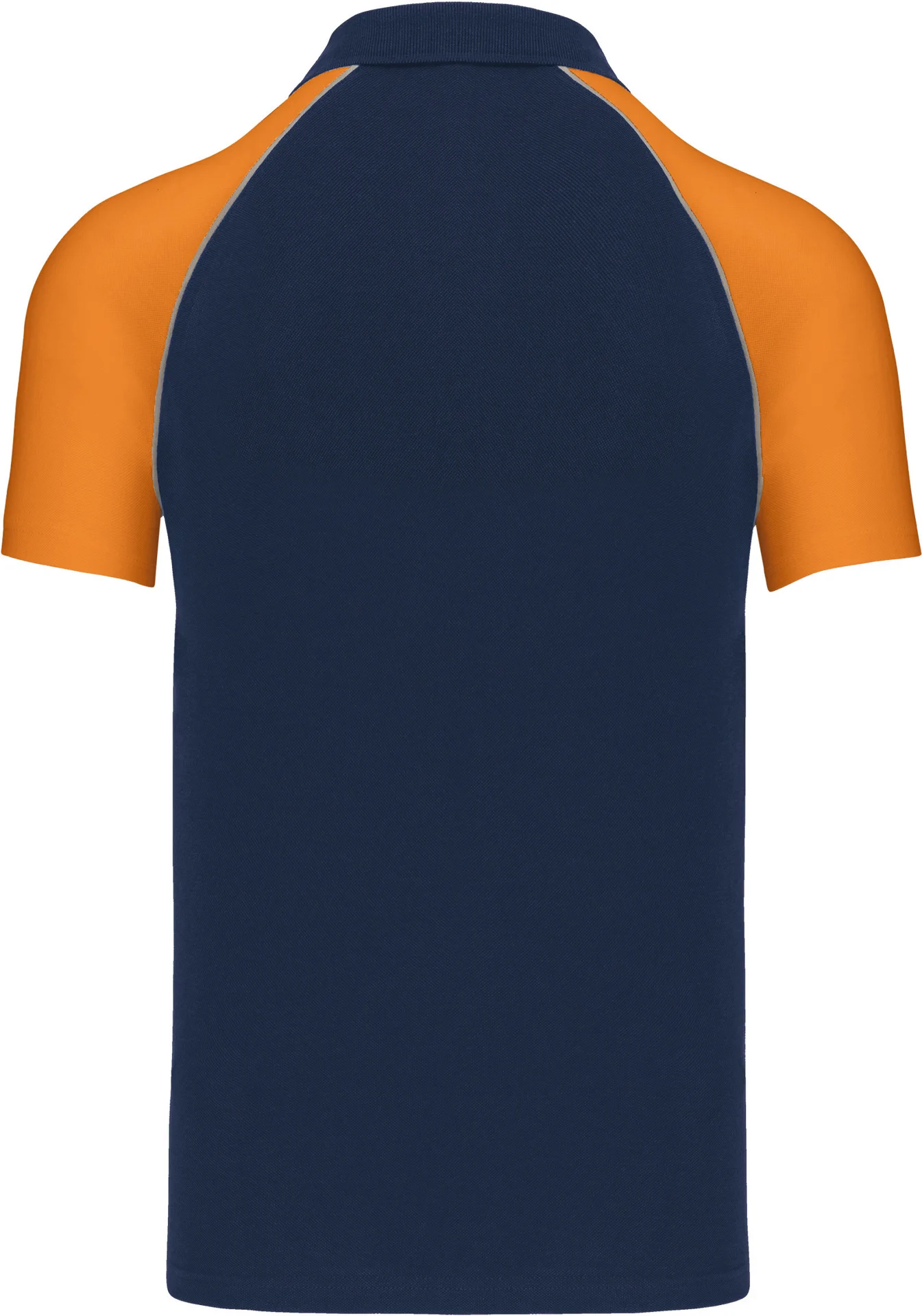 kariban-K226-baseball-pique-polo-navy-lightgrey-orange-back-6 Kariban Baseball Piqué Polo Shirt