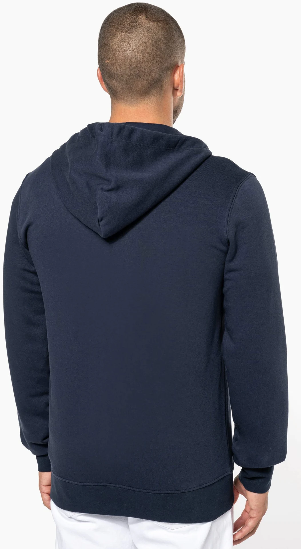 kariban-K4030-umweltfreundliche-kapuzen-sweatjacke-navy-model-1 Kariban Umweltfreundliche Kapuzen Sweatjacke