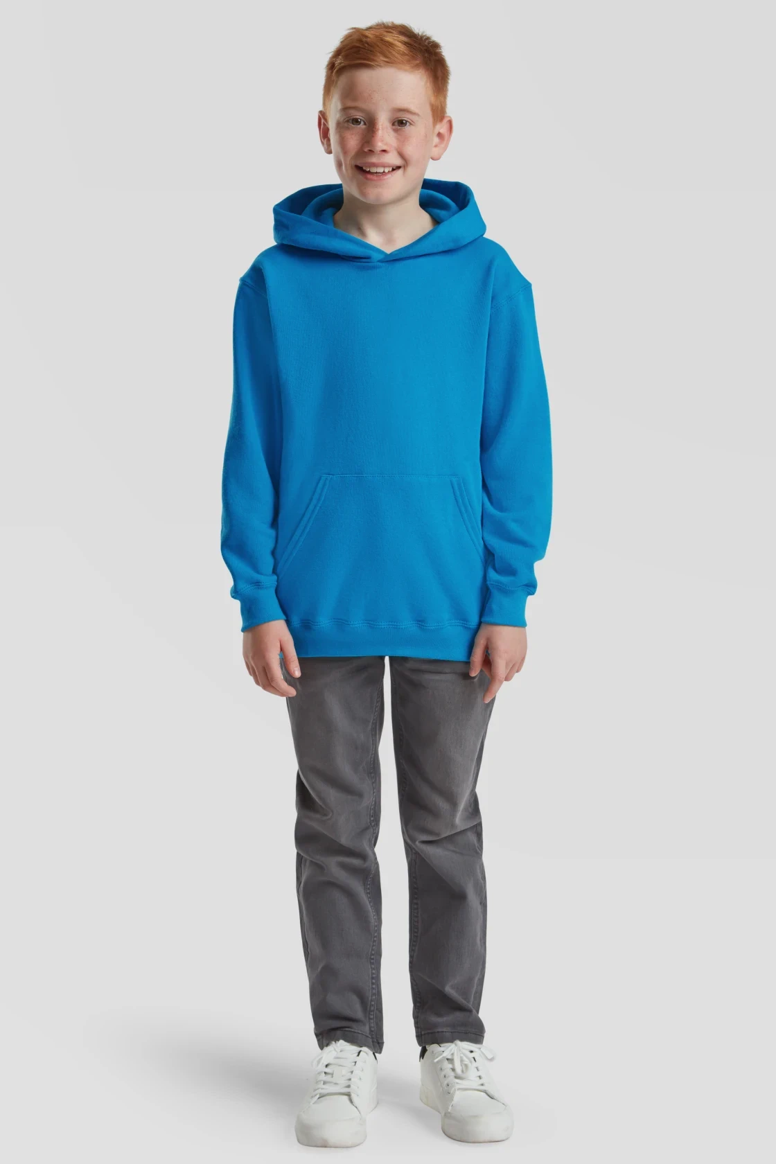 fruit-of-the-loom-62-043-0-kids-classic-hooded-sweatshirt-azureblue-model-3 F.O.L. Kids Classic Hooded Sweat