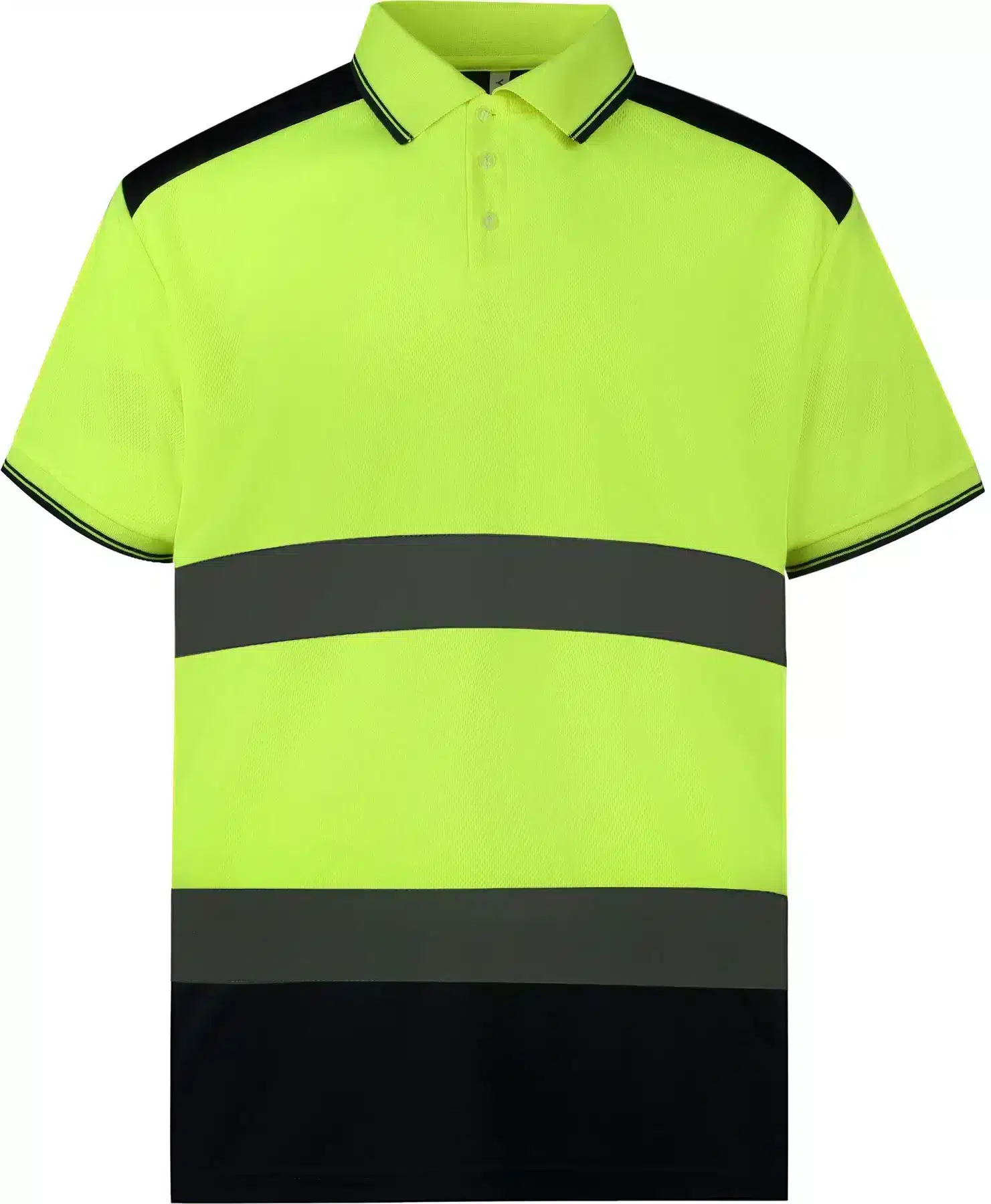 yoko-hvj220-hi-vis-two-tone-polo-hi-vis-yellowe-navy-front-1 YOKO Hi-Vis Two-Tone Polo
